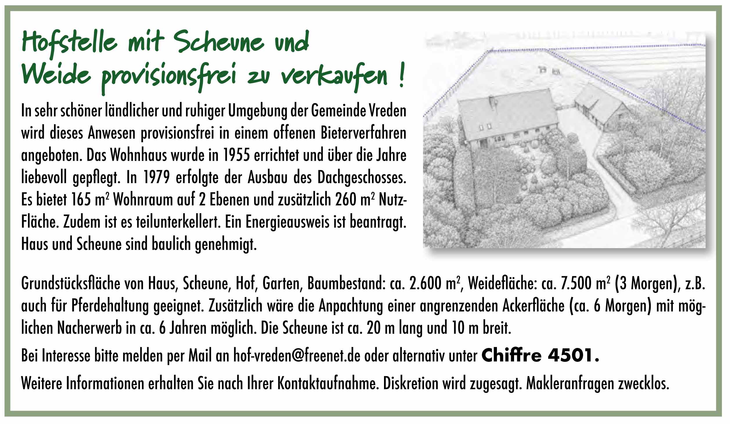 Inserat Hofstelle in Ammeloe